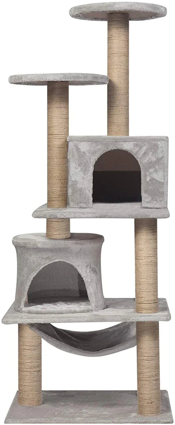 Condo Pet Furniture Multi-Level Kitten Activity Tower Play House with Sisal Scratching Posts Perch (Style 1)