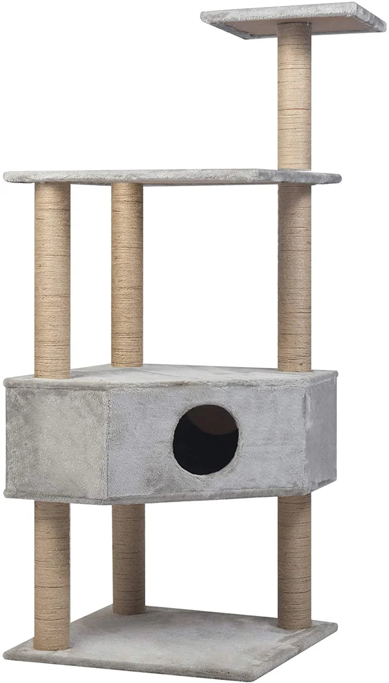 Condo Pet Furniture Multi-Level Kitten Activity Tower Play House with Sisal Scratching Posts Perch (Style 1)