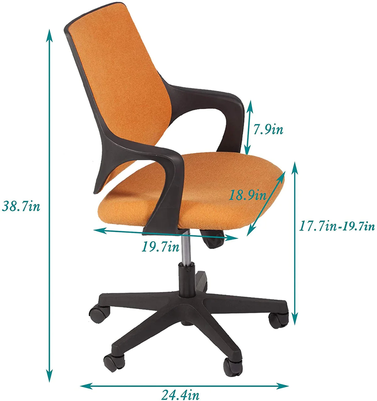 Ergonomic Chair Height Adjustable Swivel with Cuddle Back and Padded Seat For Office & Home