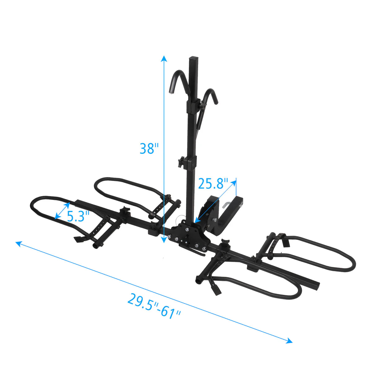 Hitch Mount Bike Rack for 2 Bikes Platform Style Bicycle Carrier for Car with 2" Hitch Receiver, Folding