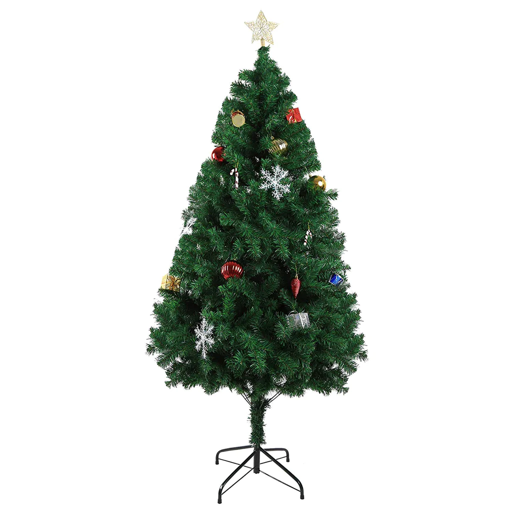 6' Premium Artificial Christmas Tree with 800 Branch Tips, Decorations, Green| karmasfar.us