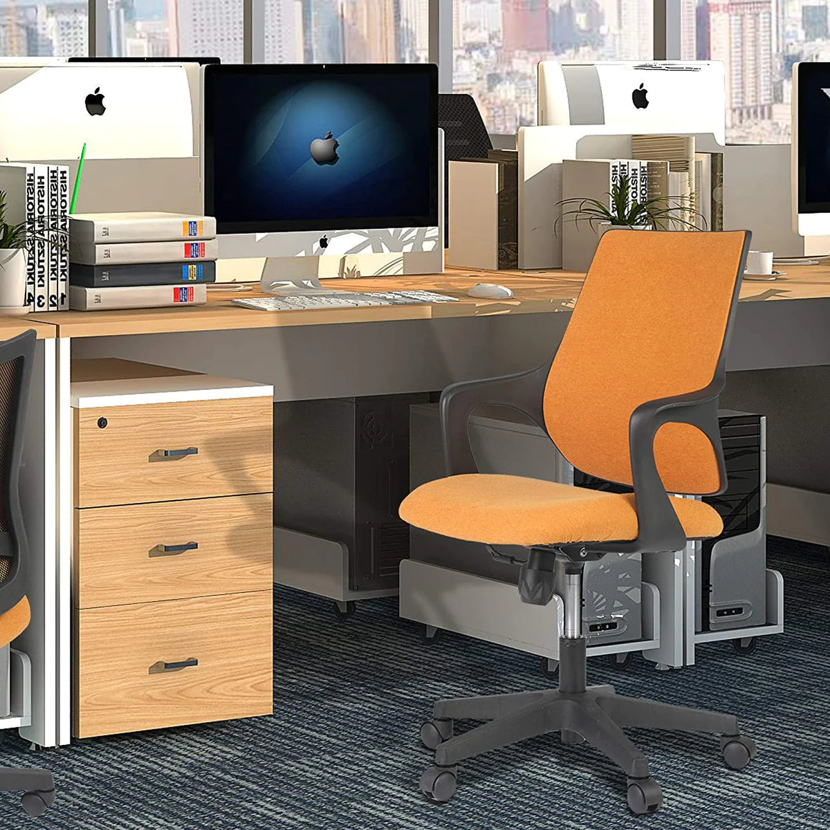 Ergonomic Chair Height Adjustable Swivel with Cuddle Back and Padded Seat For Office & Home