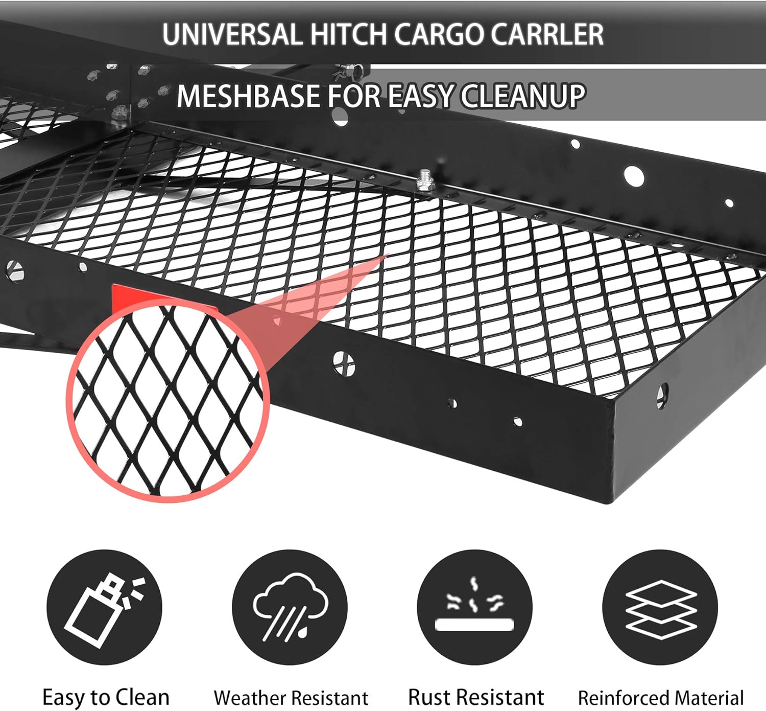  60 x 20-inch Hitch Folding Cargo Carrier Mount, Fit 2” Receiver, 500 LBS Capacity| karmasfar.us