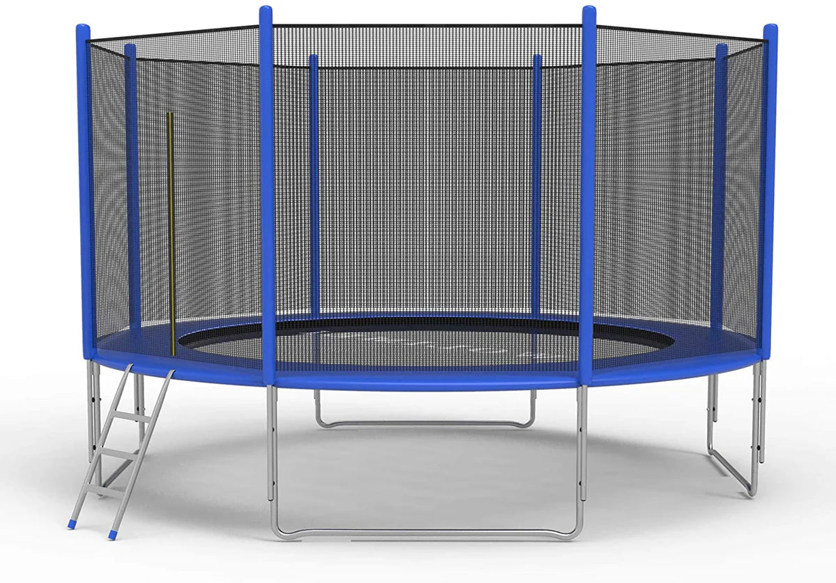 10 FT Recreational Trampoline with Safety Enclosure Net and Ladder and Spring Cover - Outdoor Backyard Bounce Jump Have Fun