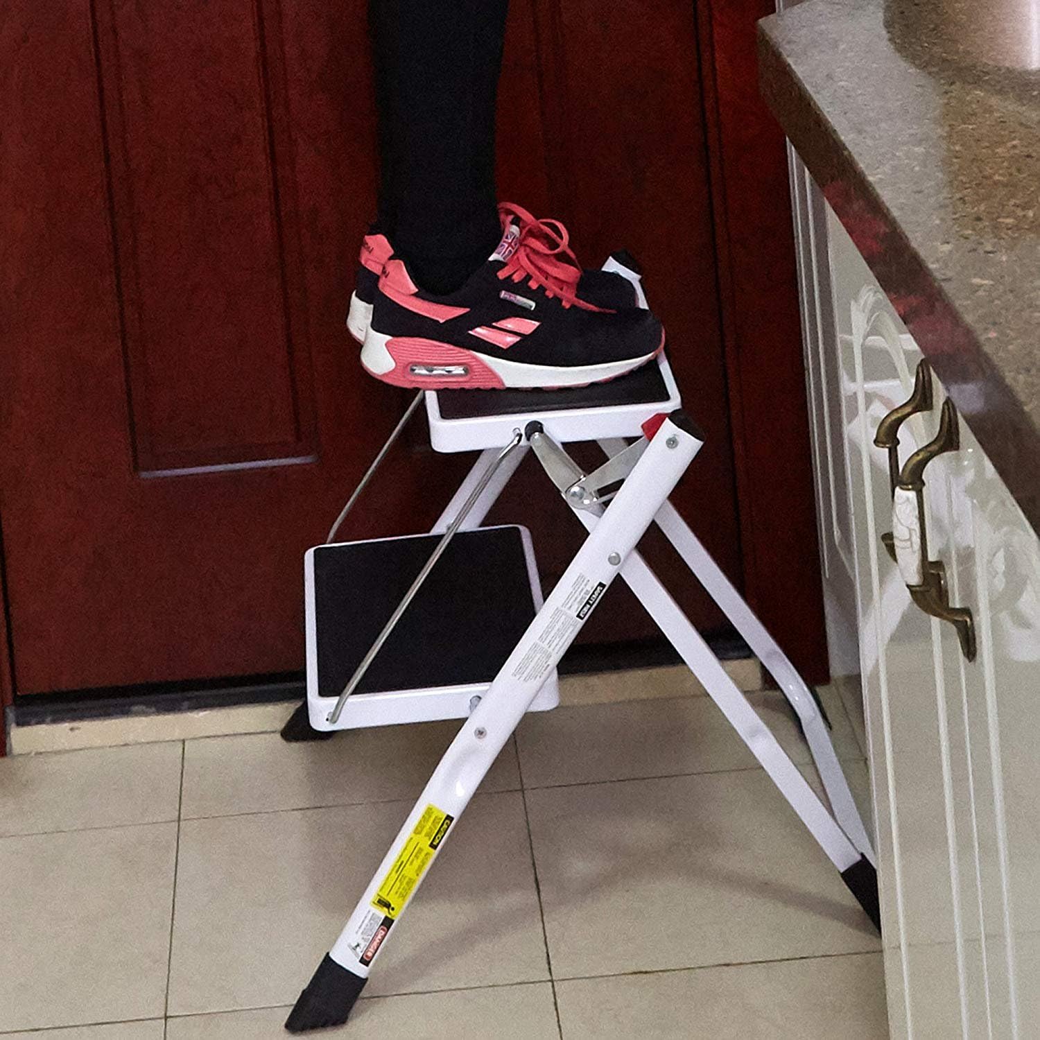 2 Step Stool Mini 2 Step Ladders with Handle Anti-Slip Wide Pedal 330 lbs Capacity