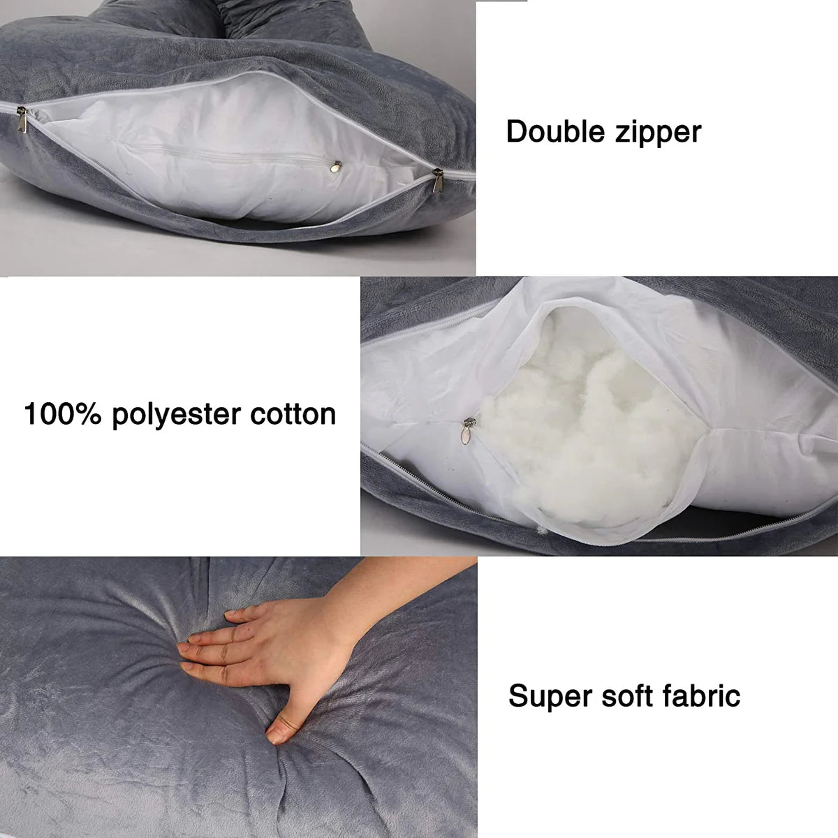 J/U/C-Shape Pregnancy Pillows 55 Inch Maternity Pillow with Washable Velvet Cover Nursing Support Cushion,Support for Back, Hips, Legs, Belly for Pregnant Women Side Sleeping