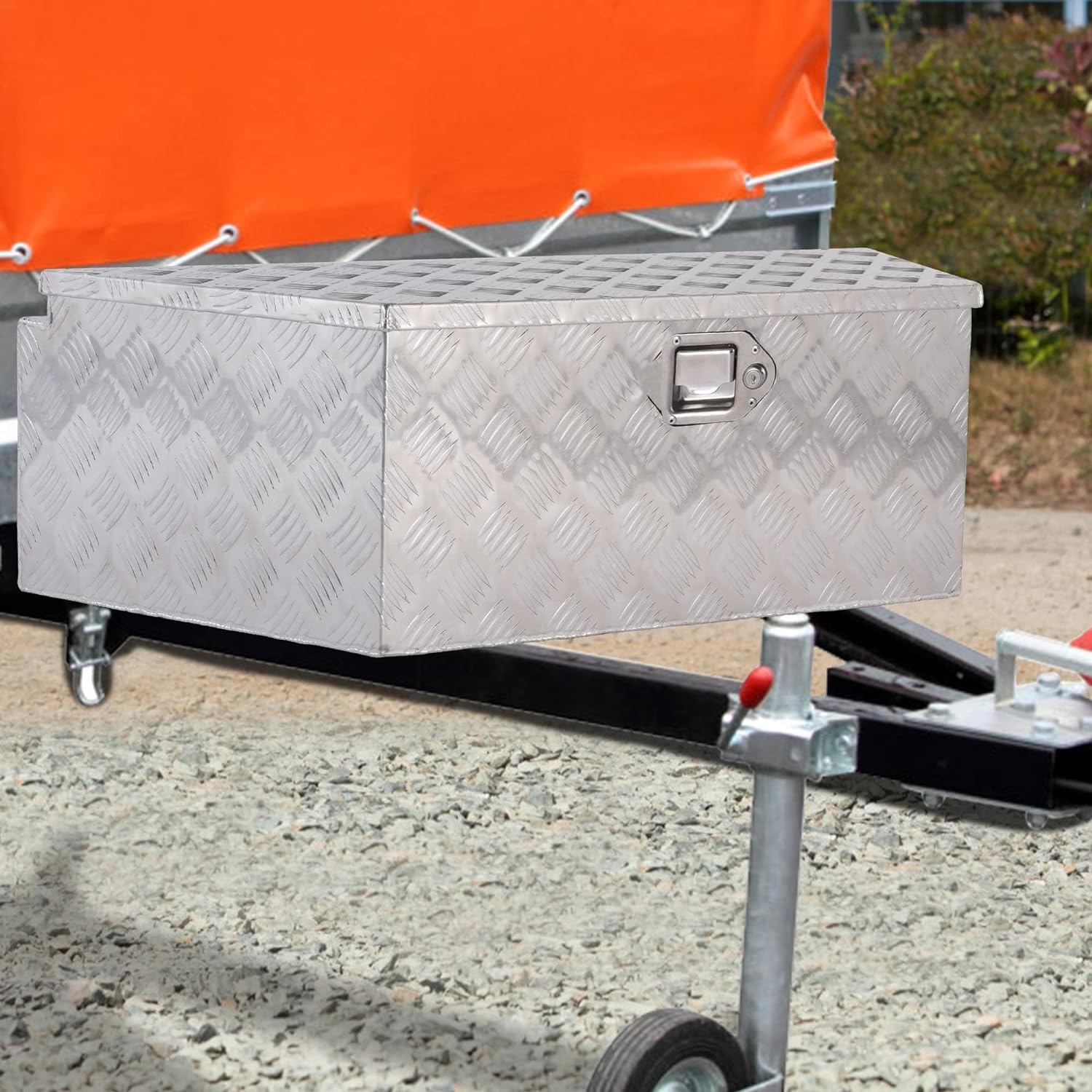 Aluminum Car Tools Storage Box with Lock for Pick Up Truck Truck Bed, Silver | karmasfar.com