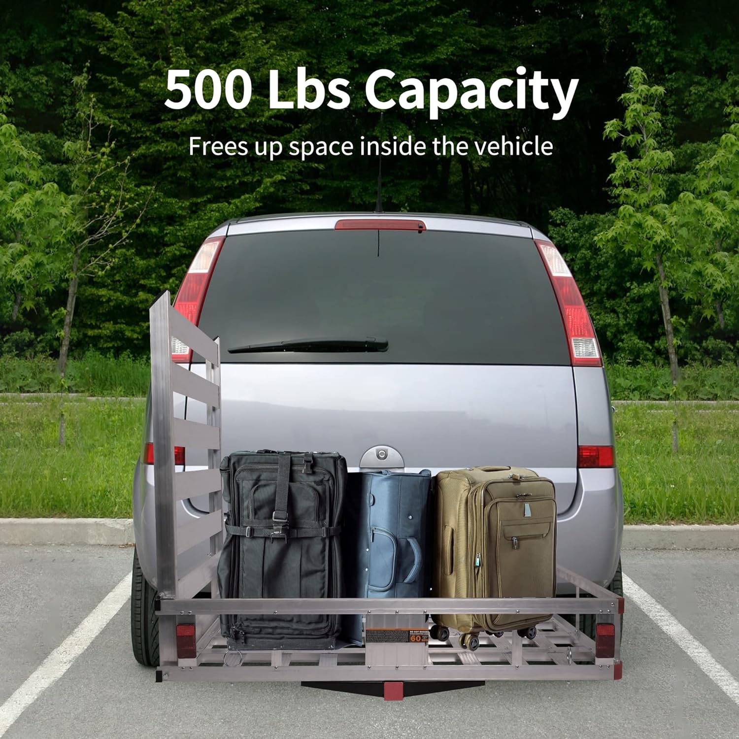 50  x 29.7  Folding Wheelchair Ramp Trailer Hitch Cargo Carrier 500lbs