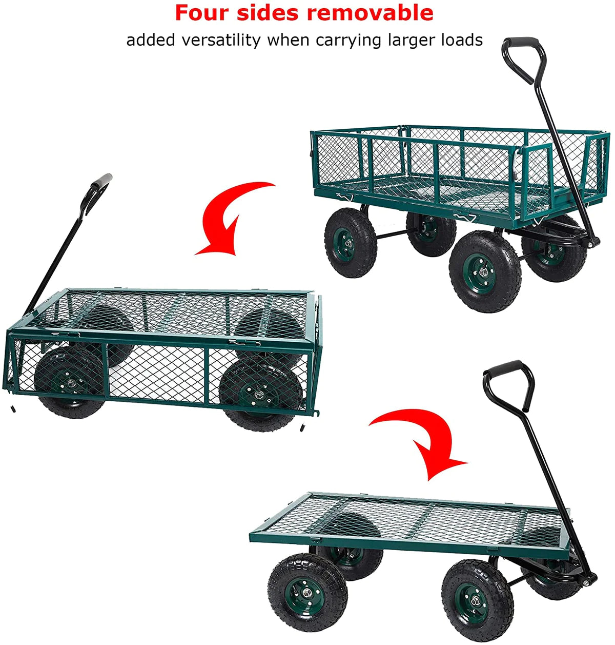 Utility Wagon Garden Cart Heavy Duty Steel Farm Cart