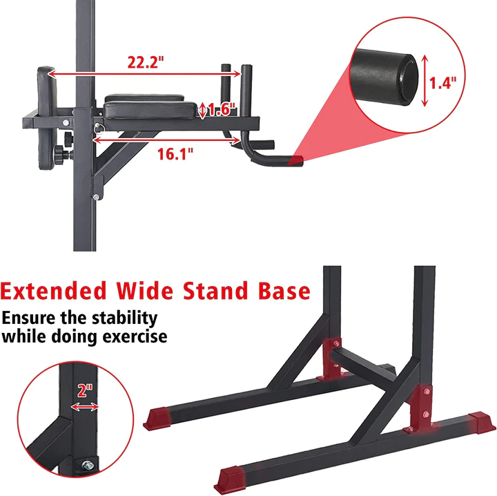 Adjustable Height 62.2  to 84.5  Strength Power Tower Dip Station