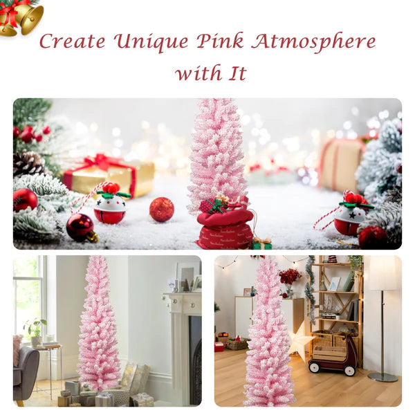 6.9’ Artificial Christmas Tree with 450 Branch Tips, Pink