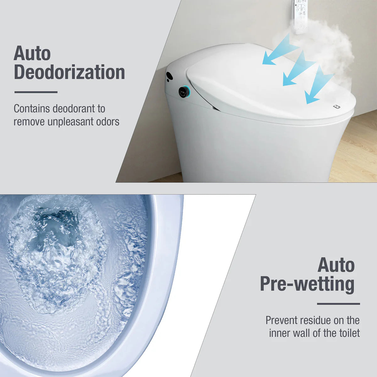 Electronic Smart Toilet Bidet with Heated Seat, Off-Seat Auto Flushing and Dryer, One Piece Bidet with Self-Cleaning Nozzle, LED Night Light