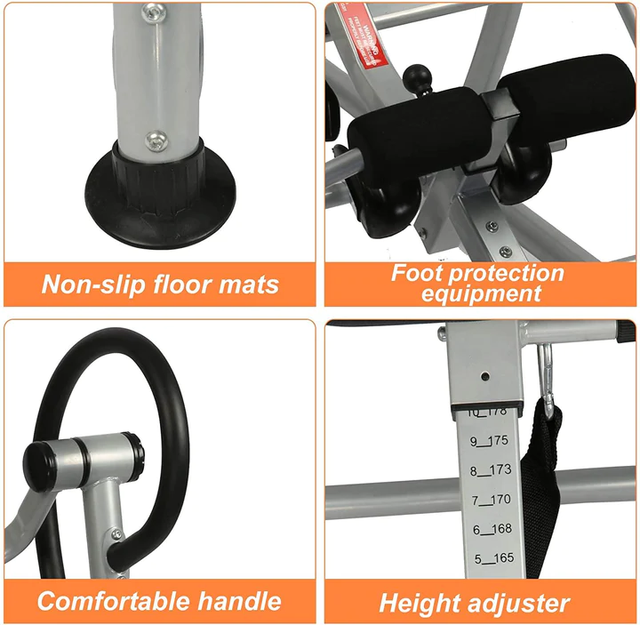 Heavy Duty Inversion Table 58-78 Inches Adjustable Pain Therapy Training