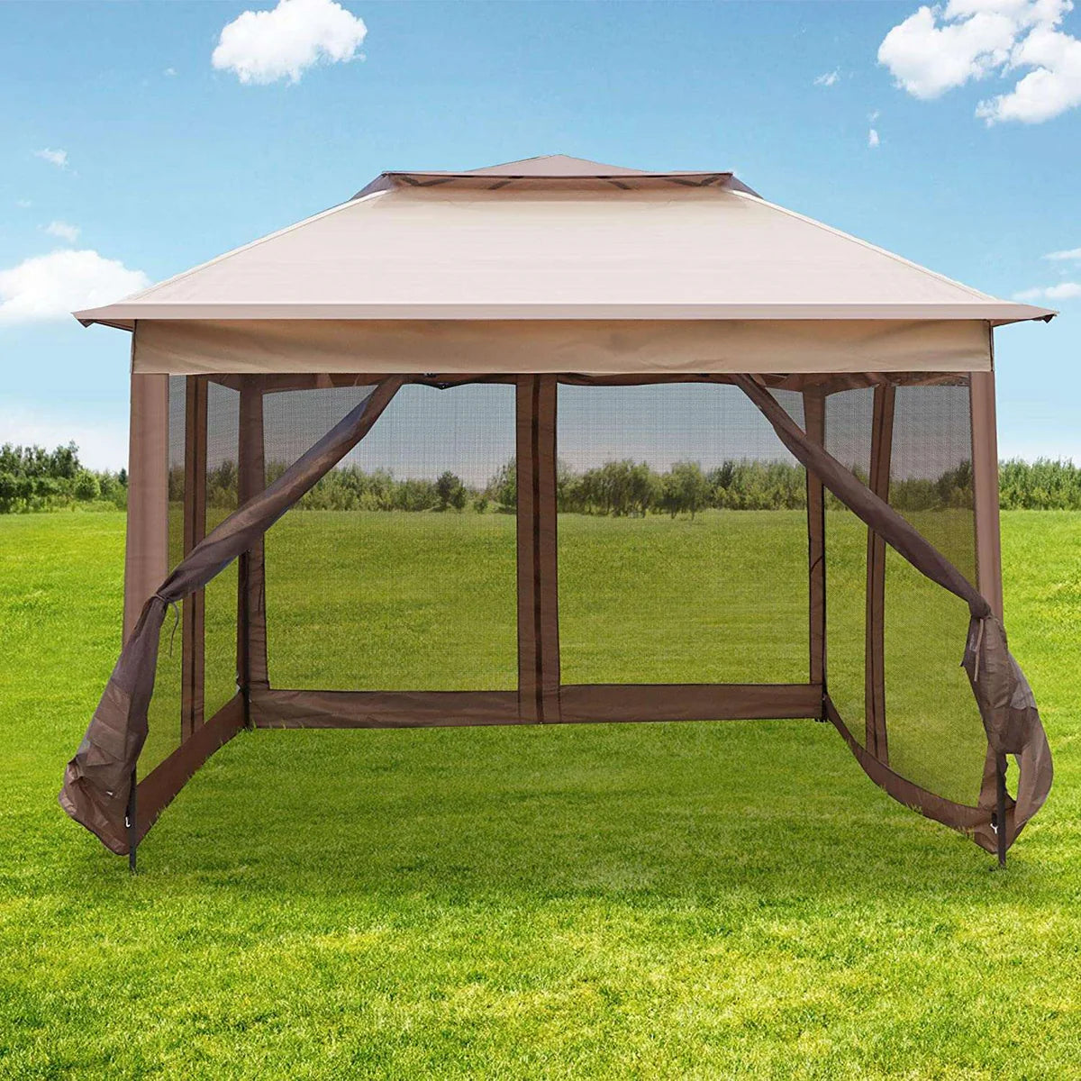 10X10 Outdoor Pop up Canopy Tent Height Adjustable Gazebo for Patio,Garden,Backyard Sun Shelter