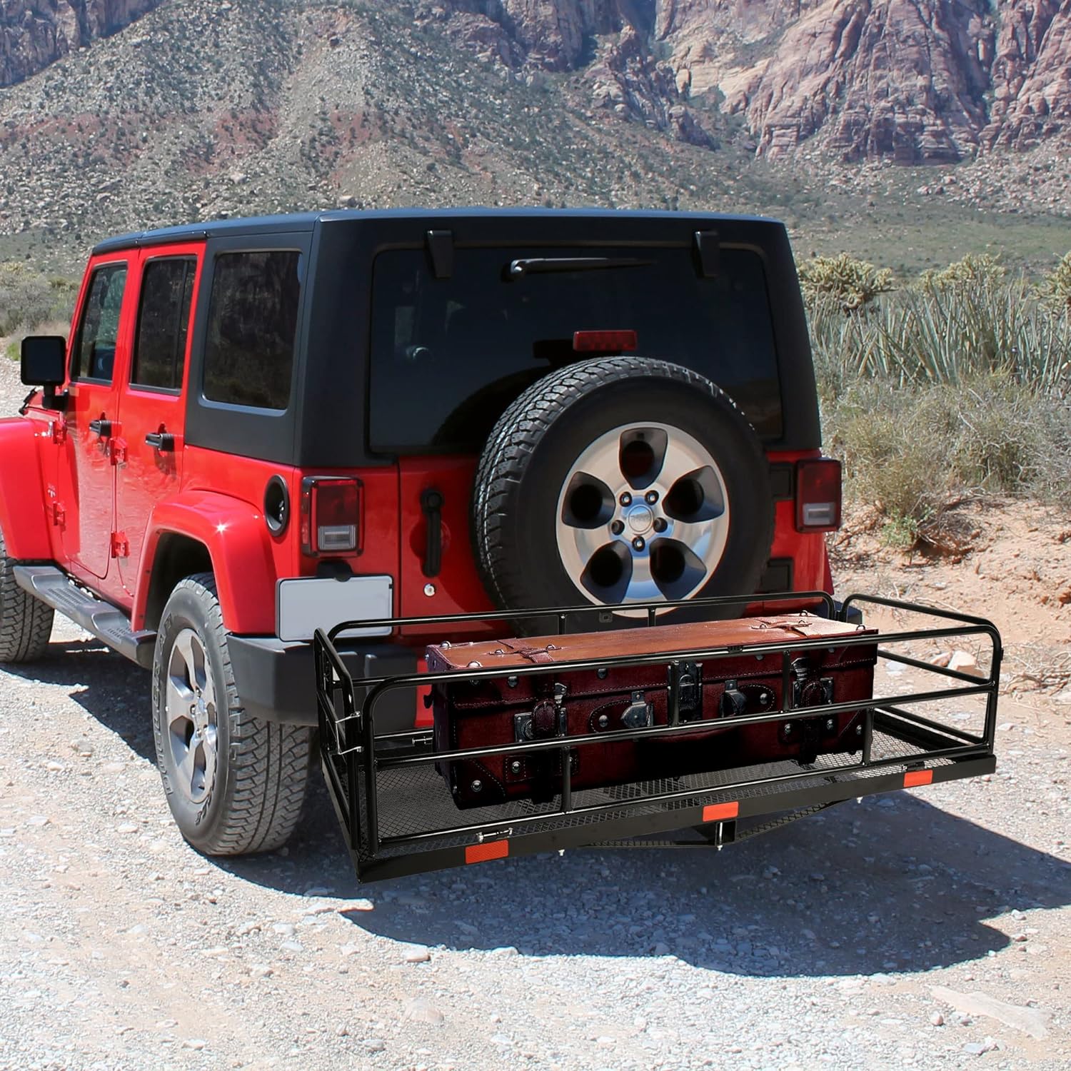 60" X 24" X 14" Folding Hitch Mount Cargo Carrier, 500 lbs Capacity