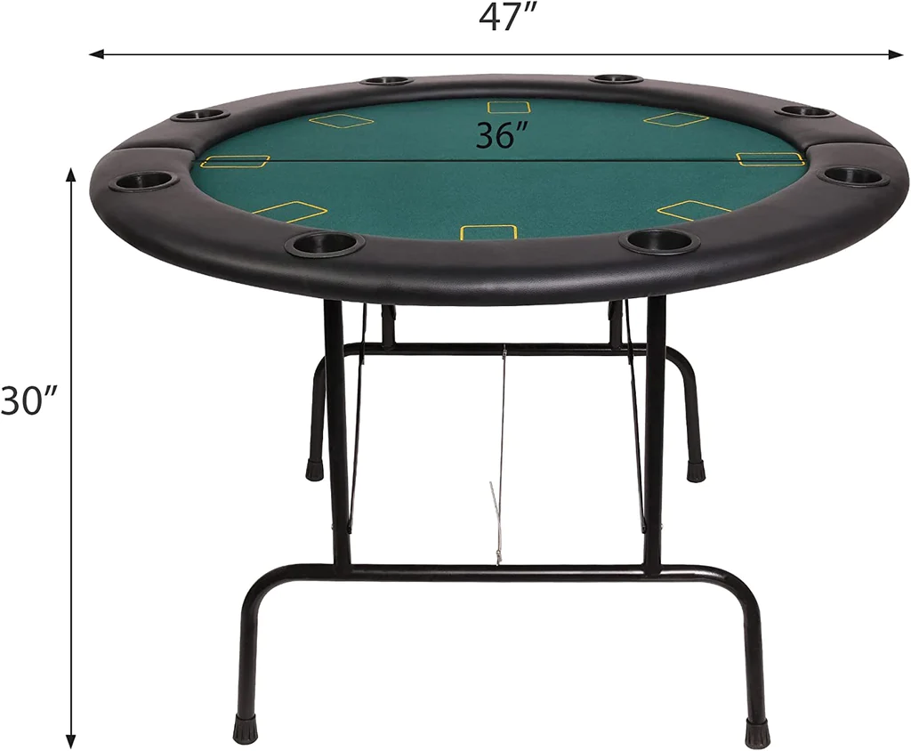 Poker Table Folding Casino Poker Table 8 Players Round Card Table | karmasfar.us