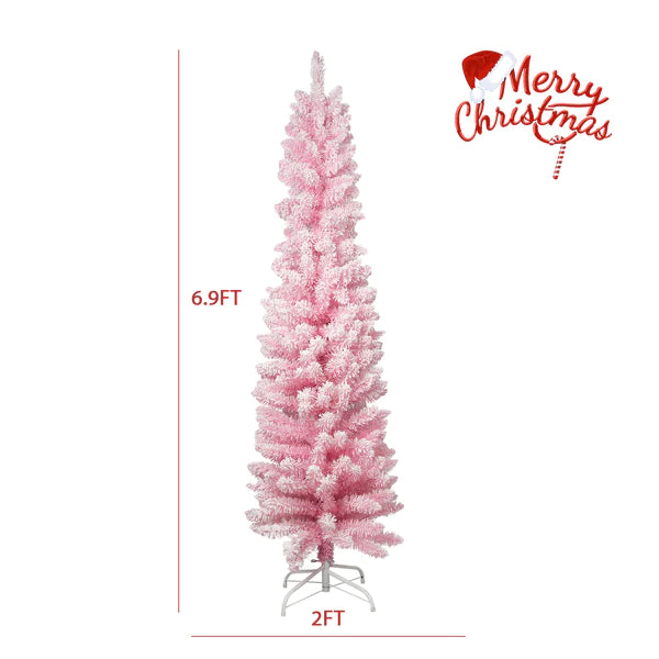 6.9’ Artificial Christmas Tree with 450 Branch Tips, Pink