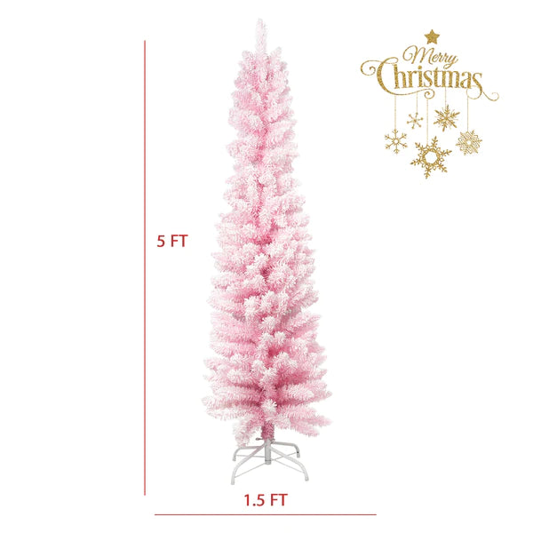 5’ Artificial Christmas Tree with 250 Branch Tips, Pink