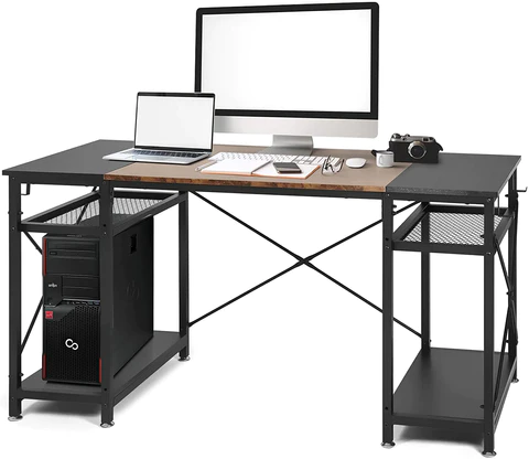 Spacious 47.2" Computer Desk with Storage Shelves