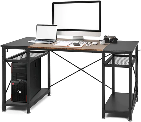 Spacious 47.2" Computer Desk with Storage Shelves | karmasfar.com
