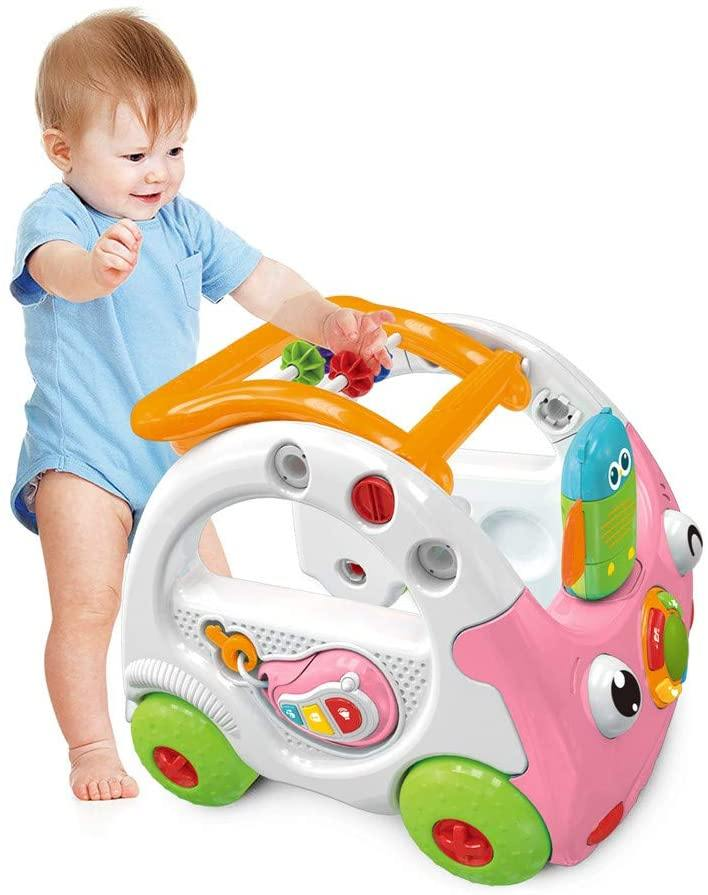 3 in 1 Sit to Stand Learning Walker Baby Push Car Activity Walker with Remote Control