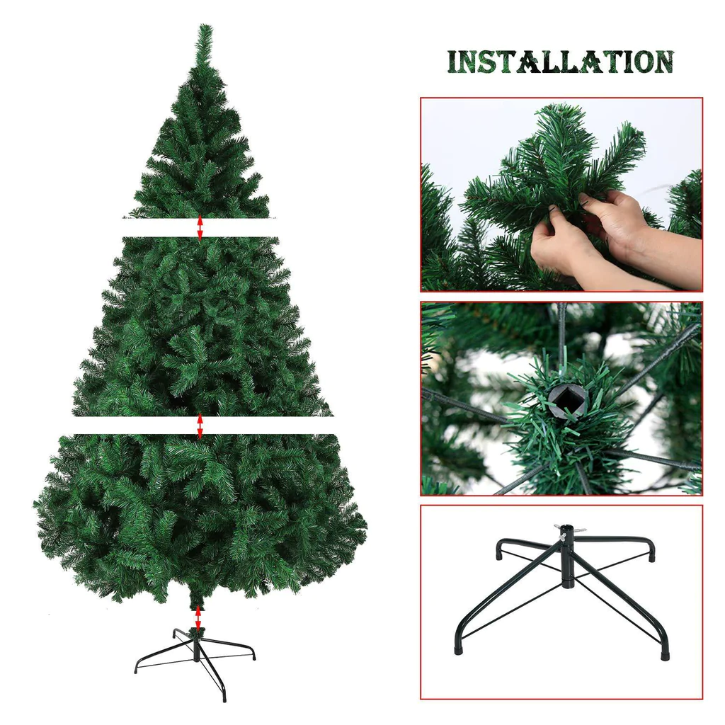 8' Premium Artificial Christmas Tree with 1500 Branch Tips, Decorations, Green