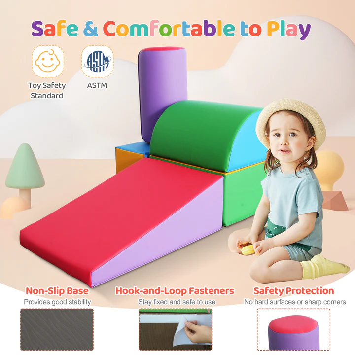 Toddler Climbing Toys 1-3, Toddler Climbing Toys Indoor Play Set, Safe Soft Foam Climbing Blocks