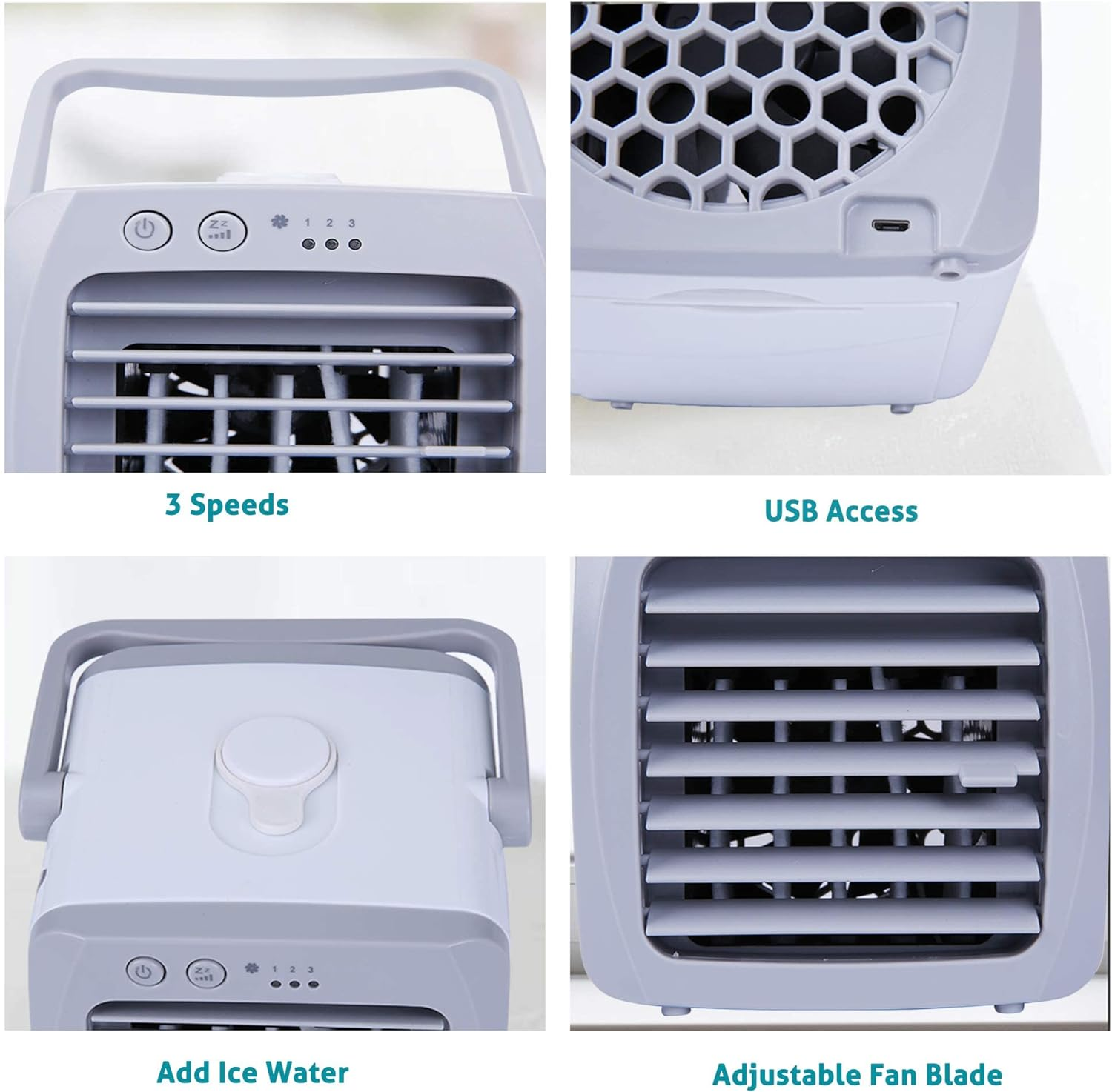 Portable Evaporative Air Conditioner Cooler Small Cooling Fan with USB Charge