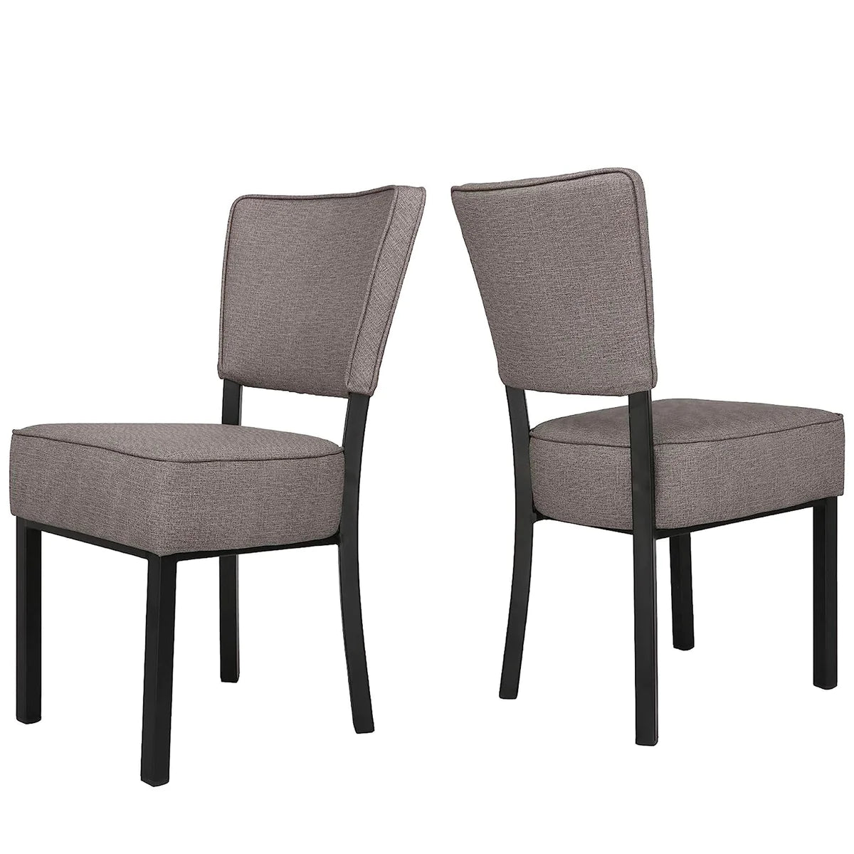 2 Set of  Chairs PU Leather Side Chairs with Soft Cushion, Gray