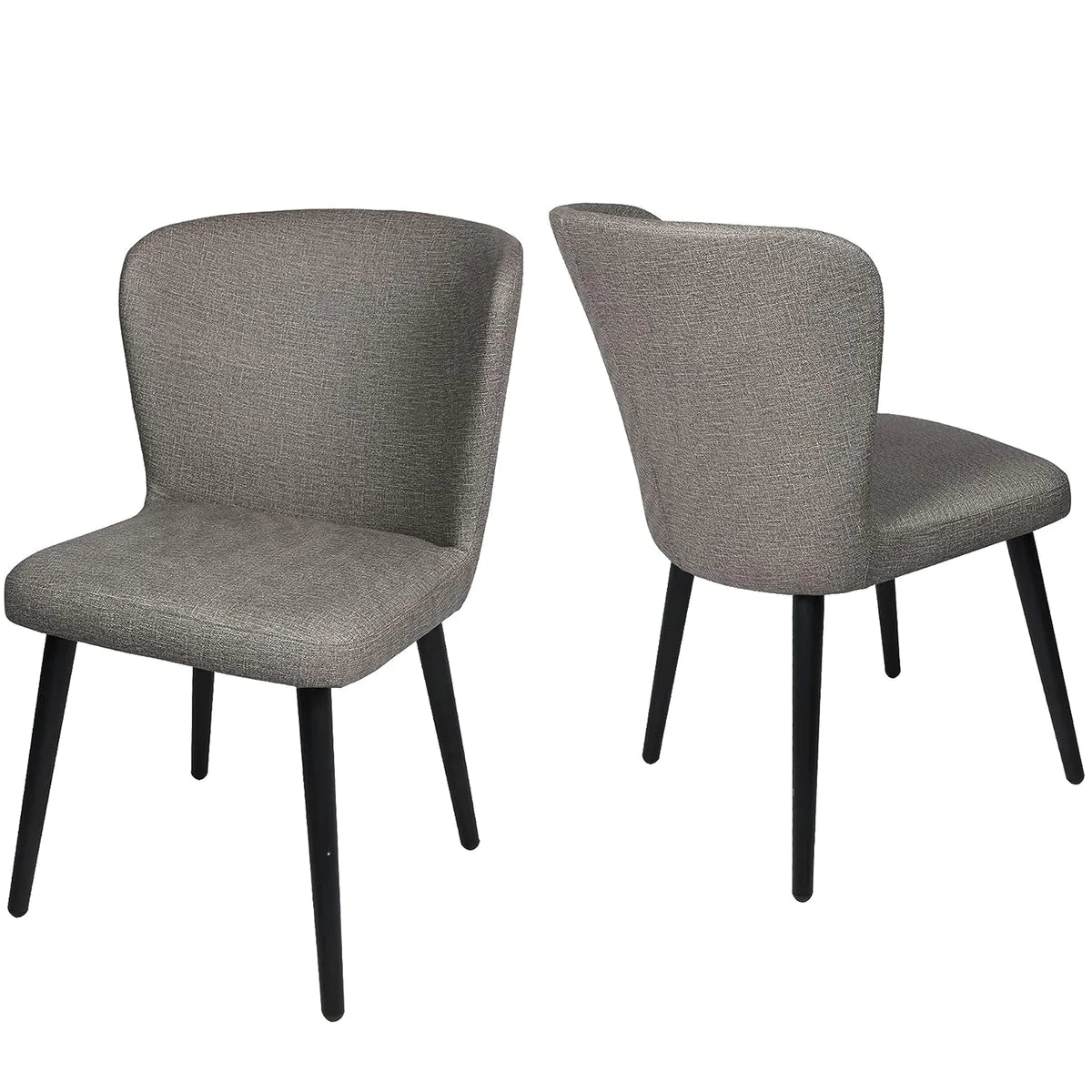 2 Set of Dining Chairs Upholstered Side Chairs with Soft PU Leather Seat Backrest, Soft，Gray