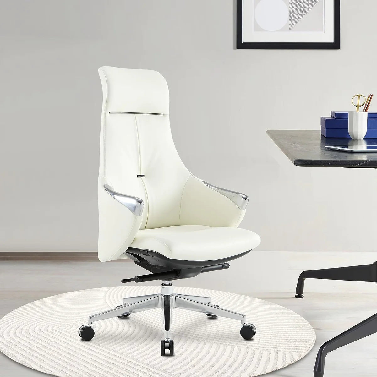 Executive Ergonomic Leather Office Chairs with Tilt and Height Adjustable，360 Degree Swivel | karmasfar.us
