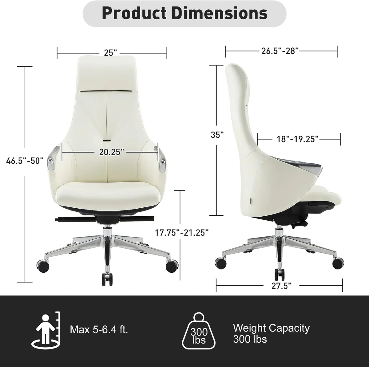 Executive Ergonomic Leather Office Chairs with Tilt and Height Adjustable，360 Degree Swivel | karmasfar.us
