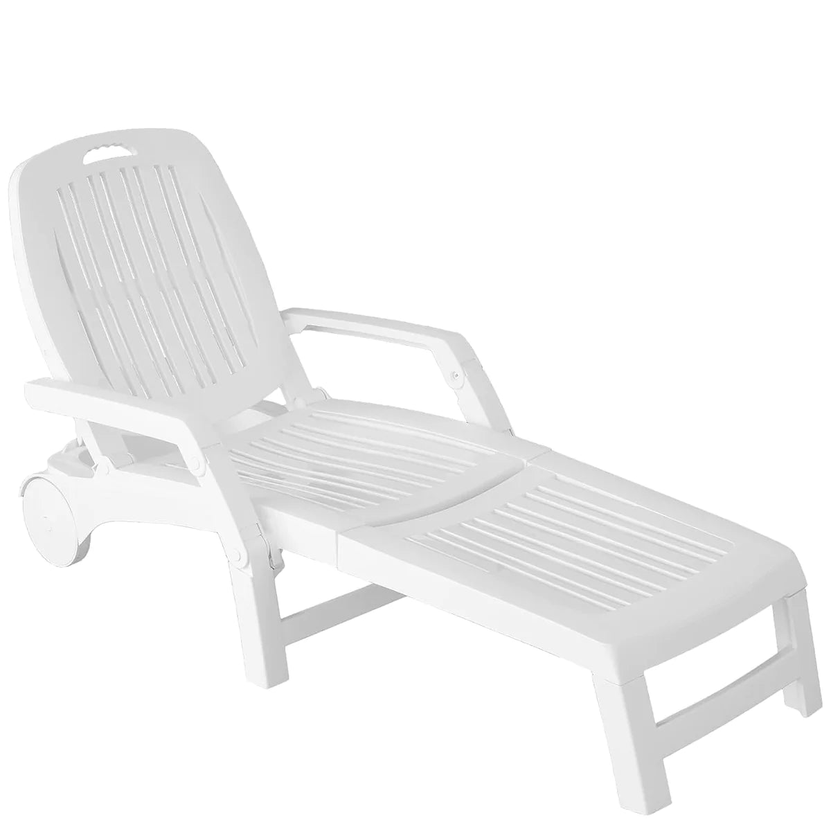 Portable Foldable Outdoor Beach Lounge Chair, White| karmasfar.us
