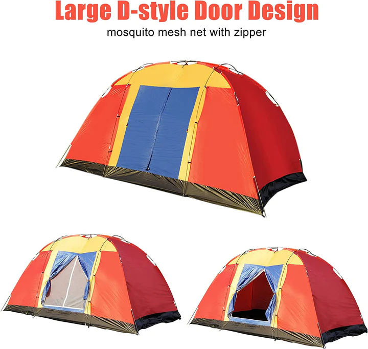 Outdoor Waterproof 8-Person Foldable Camping Tent w/ Carry Bag, Red | karmasfar.us