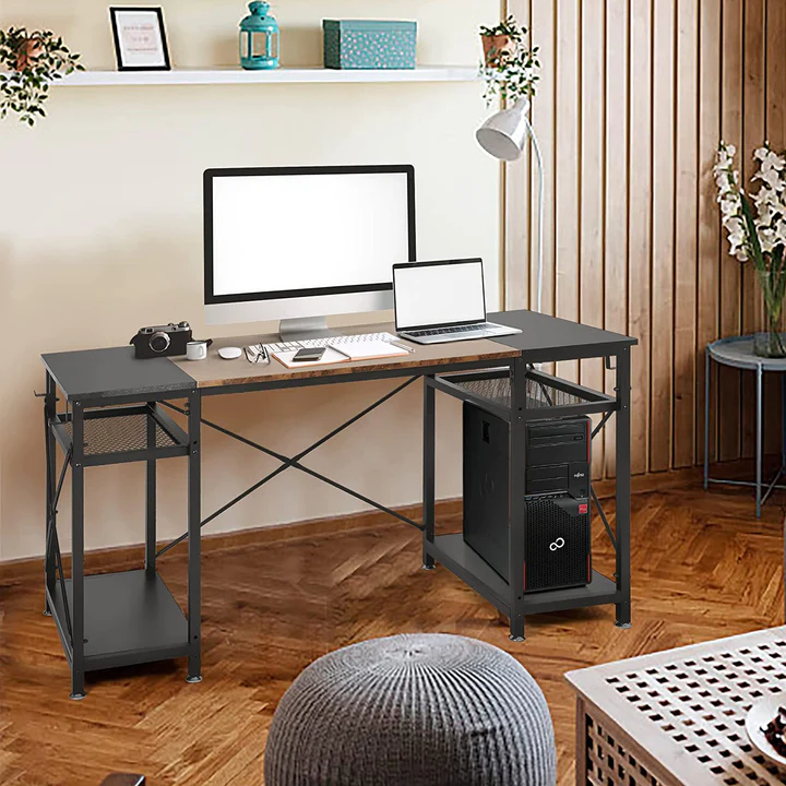 Spacious 47.2" Computer Desk with Storage Shelves