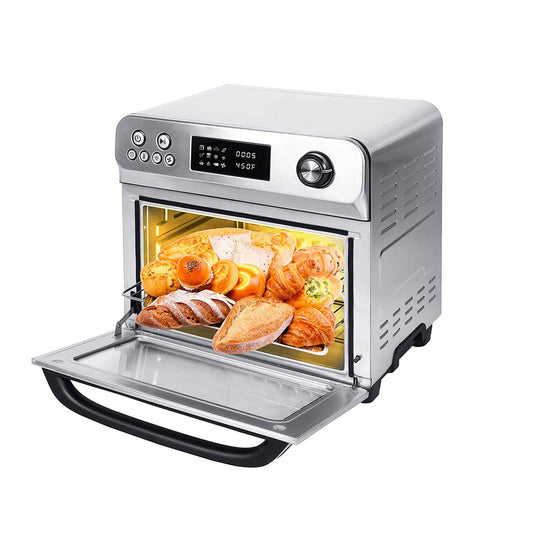 Air Fryer Toaster Oven, 24 QT 10-In-1 Convection Countertop Oven Combination w/ 6 Accessories, Stainless Steel Finish, 1700W