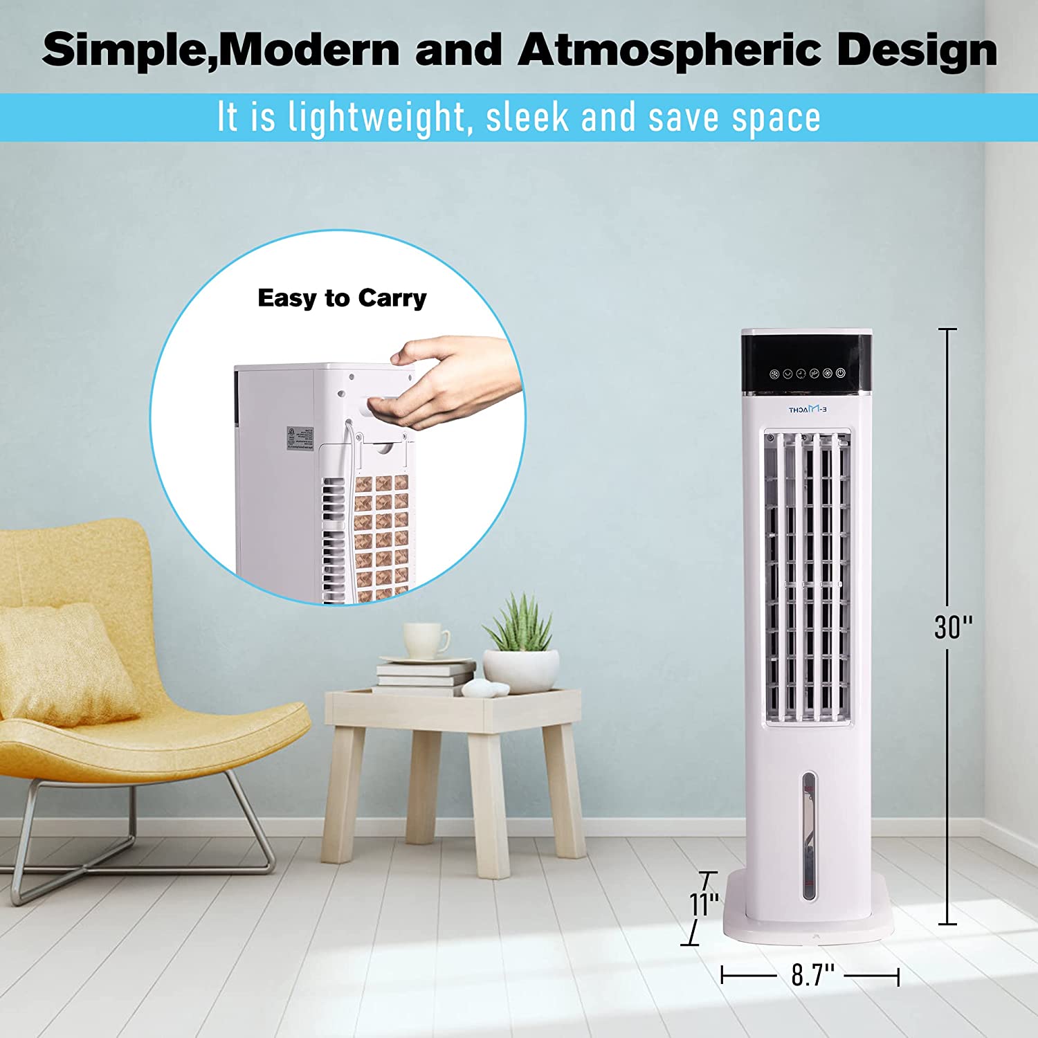 3-in-1 Evaporative Air Cooler Portable Bladeless Tower Fan Air Conditioners