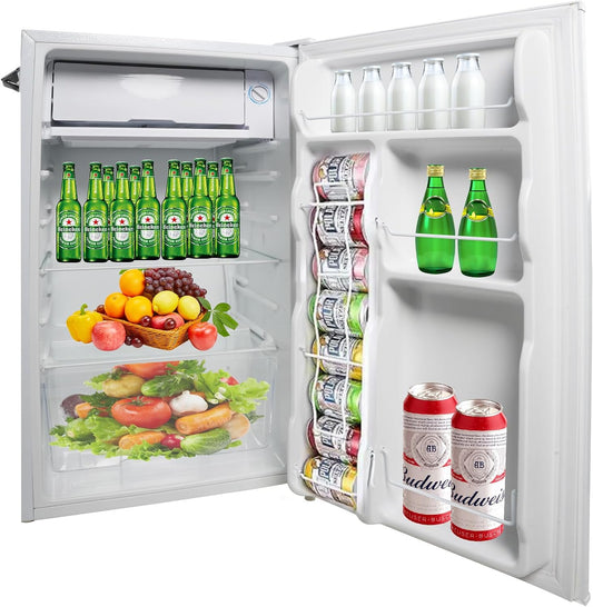 3.2 Cu.Ft Compact Mini Refrigerator with Freezer, 5 Temperature Settings, Single Door | karmasfar.us