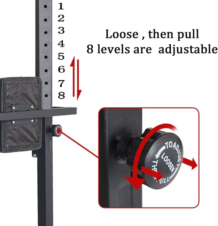 Adjustable Height 62.2  to 84.5  Strength Power Tower Dip Station