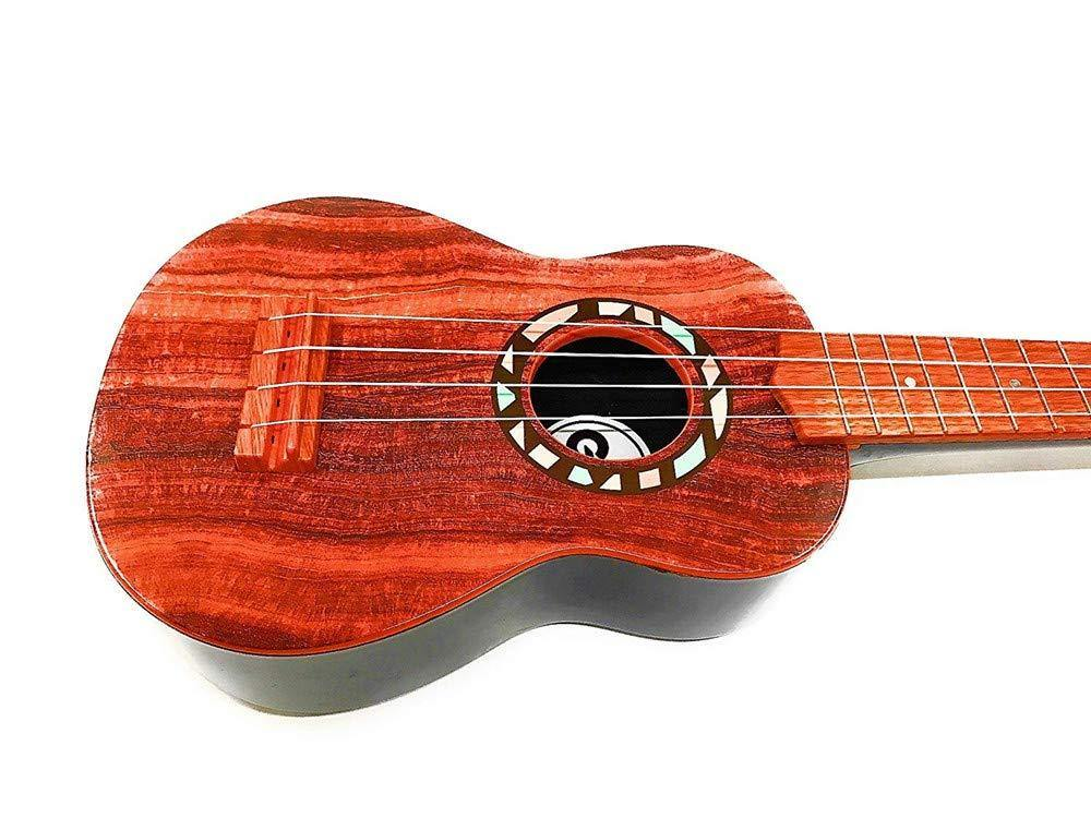 21" Plastic Ukulele Guitar Set Kids 4 String Acoustic Hawaiian Faux Wood Guitar