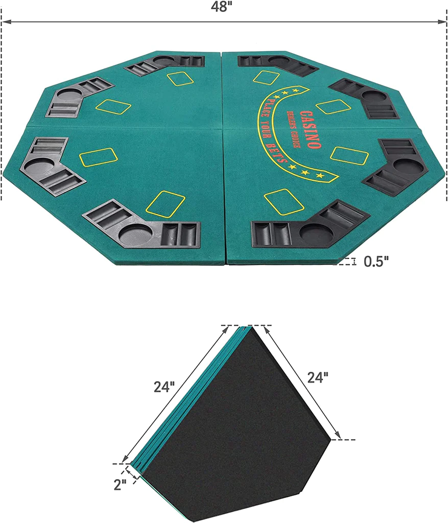 Foldable Texas Hold 'Em Foam Poker Table Card Topper Top