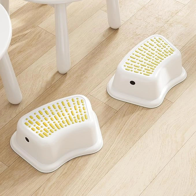 Portable Step Stool with Contoured Design, 5.1  Height Stool for Toilet Potty Training, Bathroom Sink Use, Kitchen, Safety Anti-Slip Surface One Step Stool (2 Pack)