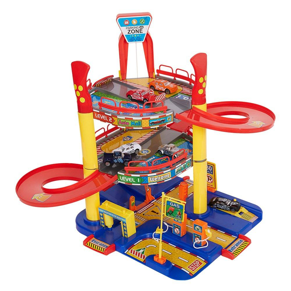 Parking Garage Playset for Toddler Car Garage for Boys