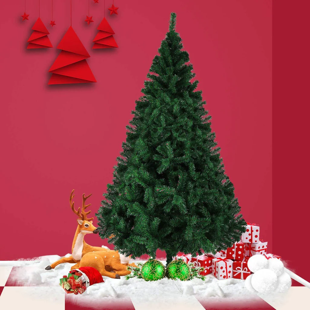 6' Premium Artificial Christmas Tree with 800 Branch Tips, Decorations, Green| karmasfar.us