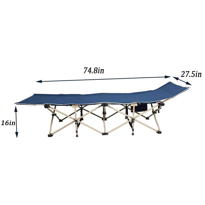 Folding Camping Bed Outdoor Portable Cot for Sleeping Hiking Travel with Bag & Pillow, 260lbs Capacity