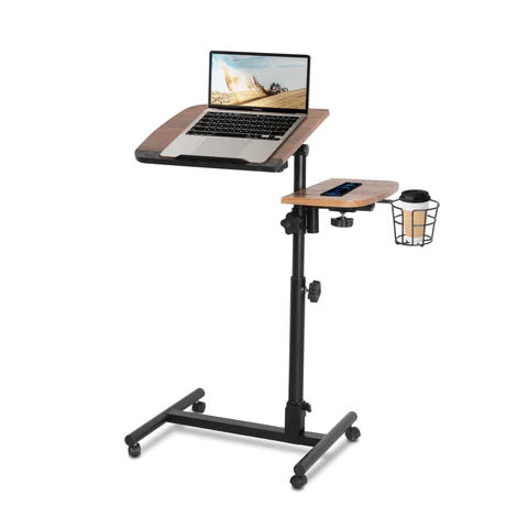 Versatile Mobile Laptop Cart: Height Adjustable Stand with Wheels