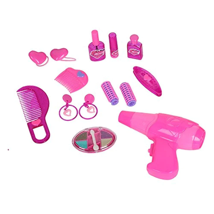 Pink Princess Pretend Play Dressing Table with Makeup Mirror,Music and Lights