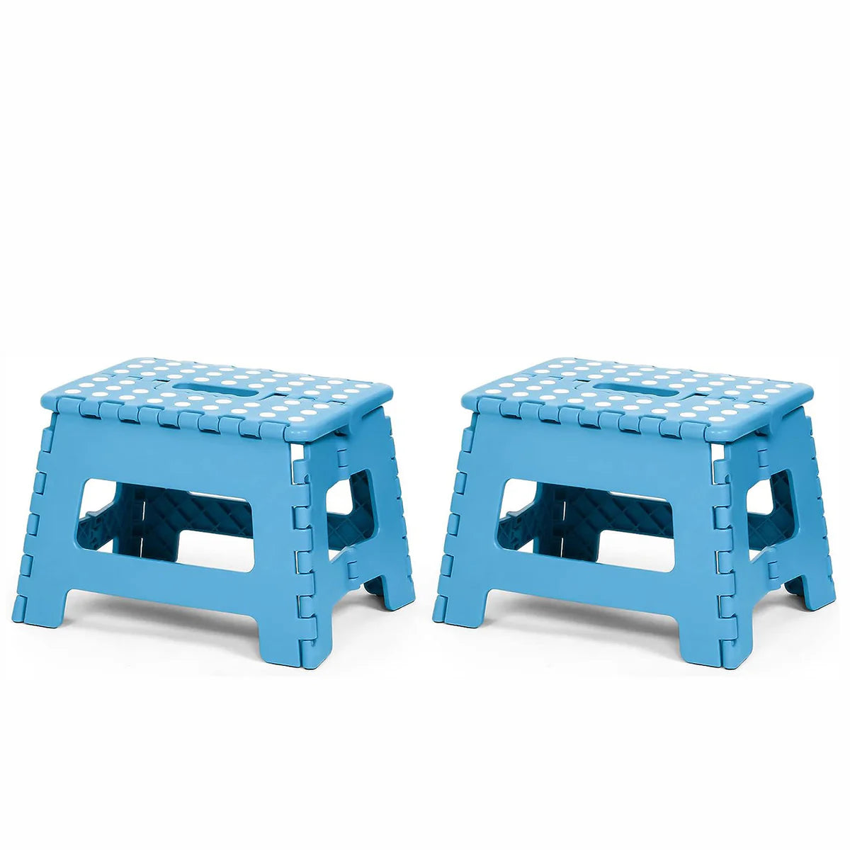 Set of 2 Folding Step Stool 8.7" with Non-Slip Surface and Portable Handle