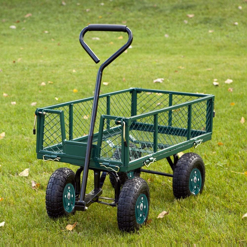 Utility Wagon Garden Cart Heavy Duty Steel Farm Cart