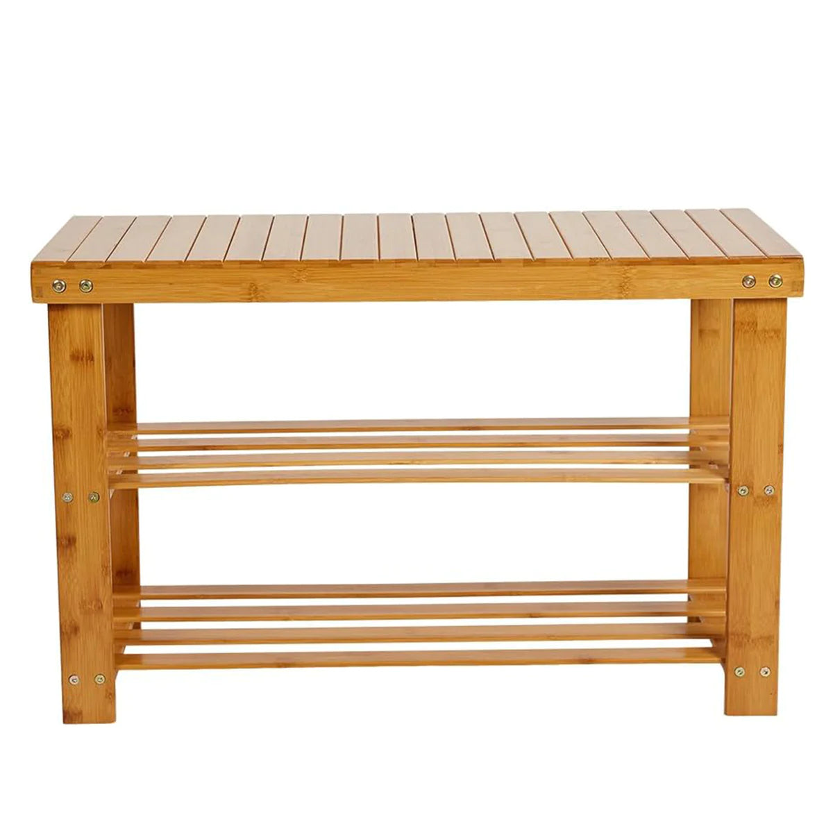 Solid Wood Double Shoe Bench Shoe Rack